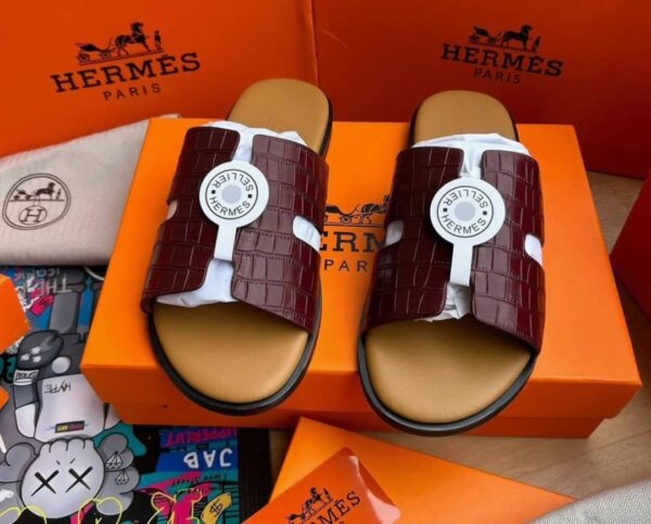 Hermes Crocodile Slides