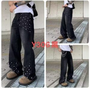 WhatsApp Image 2026-02-16 at 19.24.05 Black Wide-Leg Jeans with Crystal/Stone Design