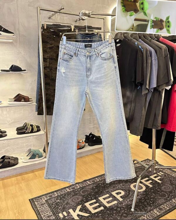 Light Blue Basic Wide-Leg Jeans