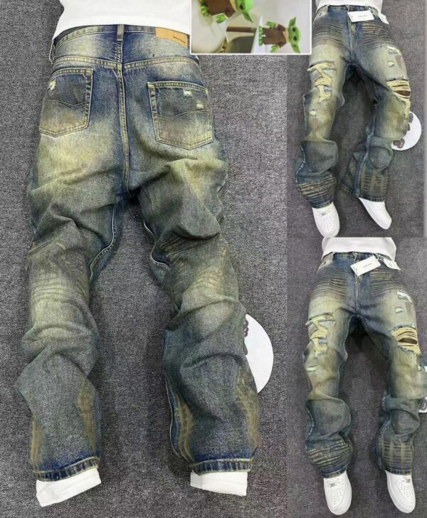 Vintage Dirty Wash Ripped Baggy Jeans