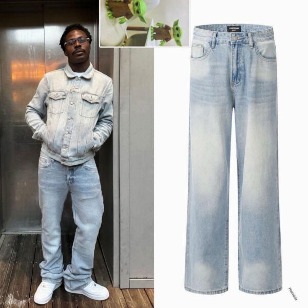 Light Blue Basic Straight Jeans