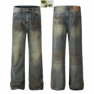 Vintage Dirty Wash Wide-Leg Jeans
