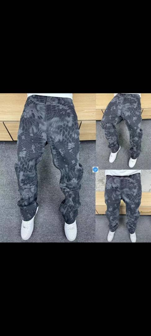 Black Snake Print / Pattern Baggy Jeans