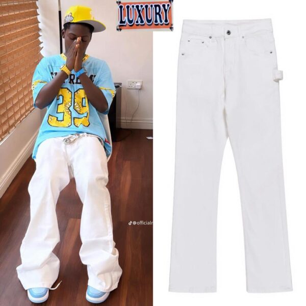 White Classic Straight Jeans