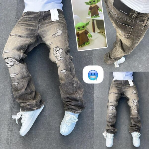 Vintage Dirty Wash Ripped Slim Jeans