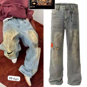 Vintage Wide-Leg Dirty Wash Jeans