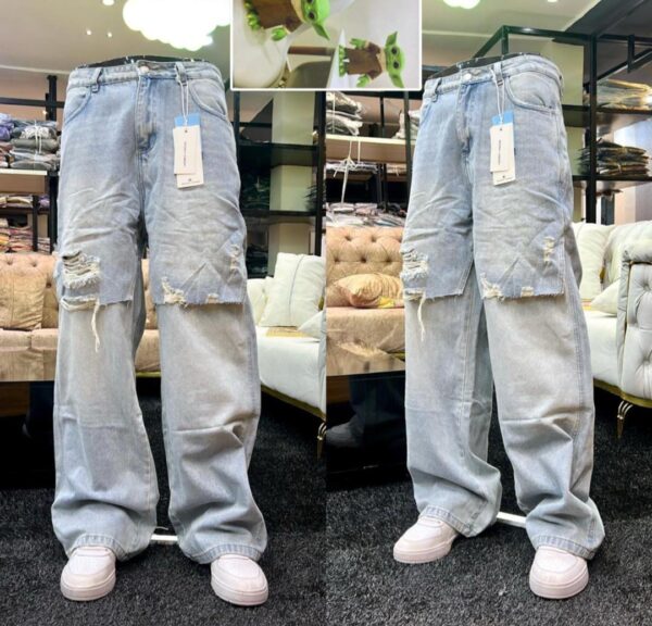 Light Blue Chain Side Designer Jeans