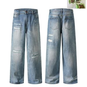 Light Blue Vintage Straight Jeans (Distressed)