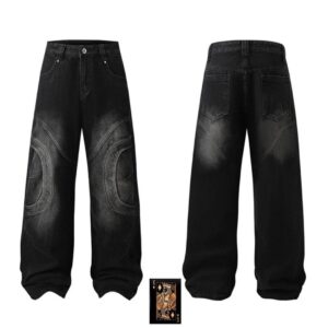 Black Vintage Panel Wide-Leg Jeans