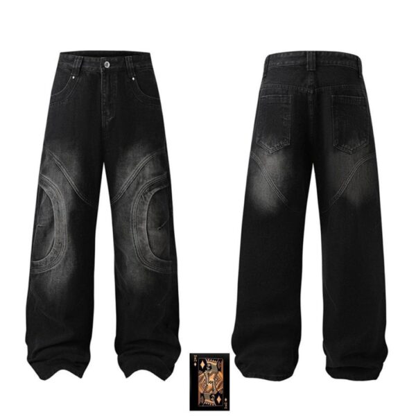 Black Vintage Panel Wide-Leg Jeans