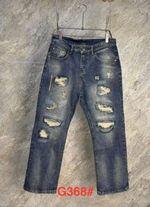 Vintage Ripped Straight Jeans