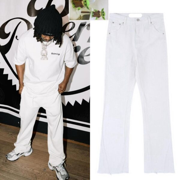 Premium White Wide-Leg Denim (Luxury Street Fit)