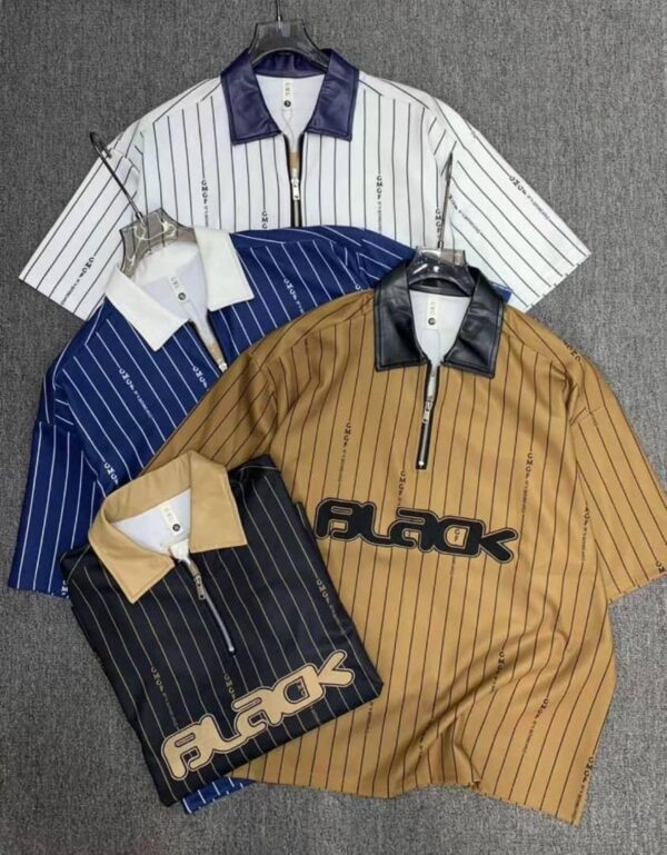 Premium Stripe Zip Polo