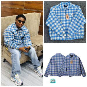 Blue Checked Zip Jacket