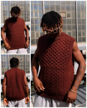 Premium Sleeveless Knit Top (Brown)