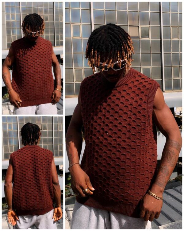 Premium Sleeveless Knit Top (Brown)