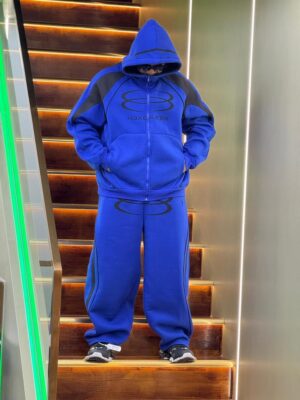 Men’s Hexoless Luxury Hooded Tracksuit (Blue)