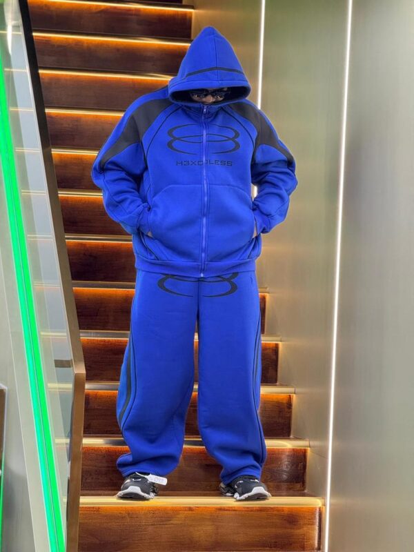 Men’s Hexoless Luxury Hooded Tracksuit (Blue)