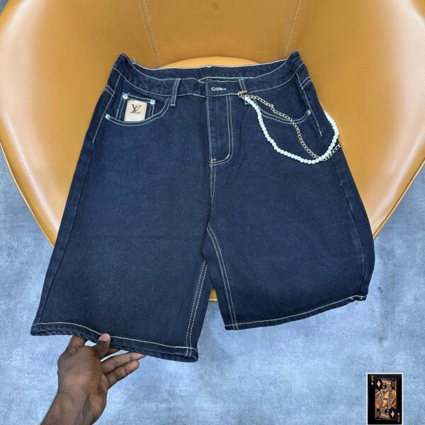 LV Chain Luxury Denim Shorts