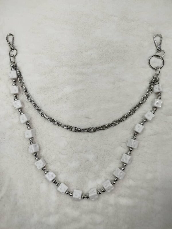 White Dice Chain Waist / Jeans Accessory