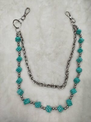 Turquoise Dice Chain Waist / Jeans Accessory
