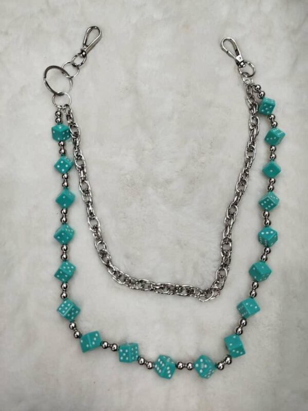 Turquoise Dice Chain Waist / Jeans Accessory