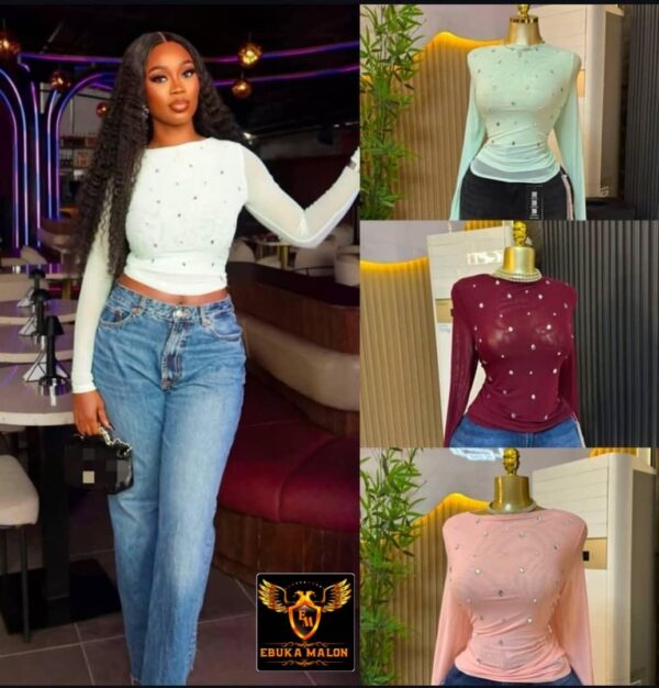 Elegant Pearl Long Sleeve Top