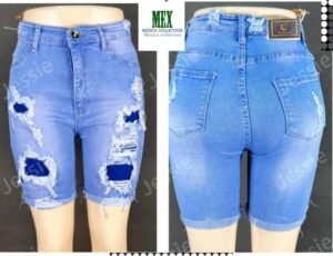 High Waist Ripped Denim Shorts