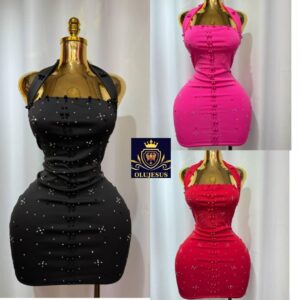 Luxury Studded Mini Bodycon Dress