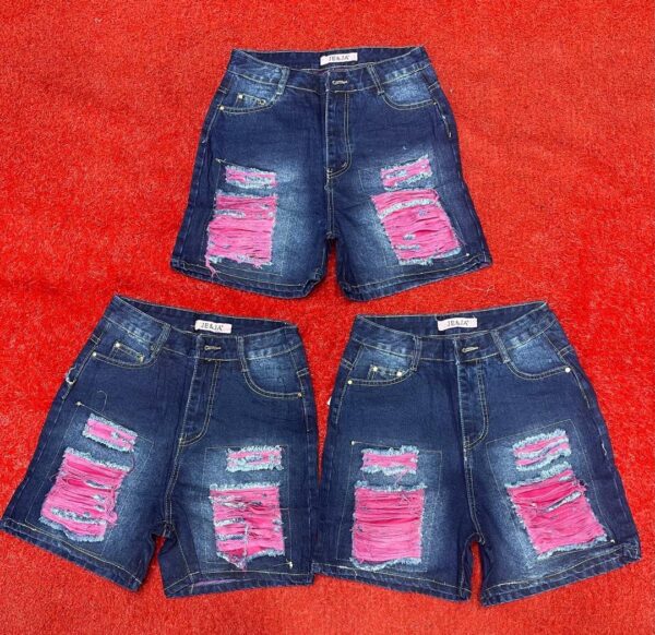 High Waist Distressed Denim Shorts