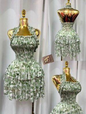 Floral Smocked Layered Mini Dress