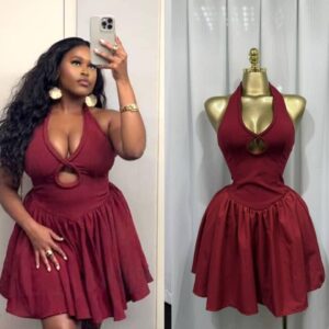 Halter Flare Mini Dress