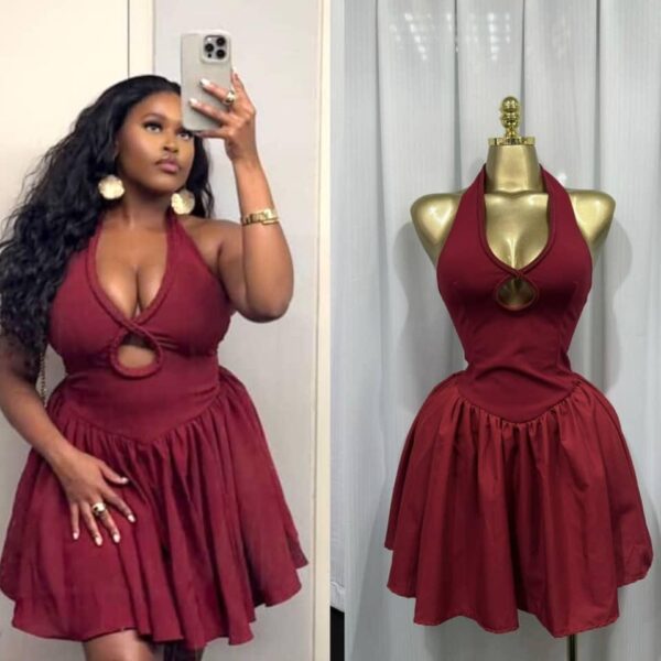 Halter Flare Mini Dress