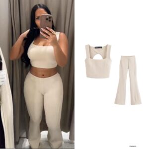 WhatsApp Image 2026-02-22 at 20.01.41 Beige Crop Top and Flare Pants Set