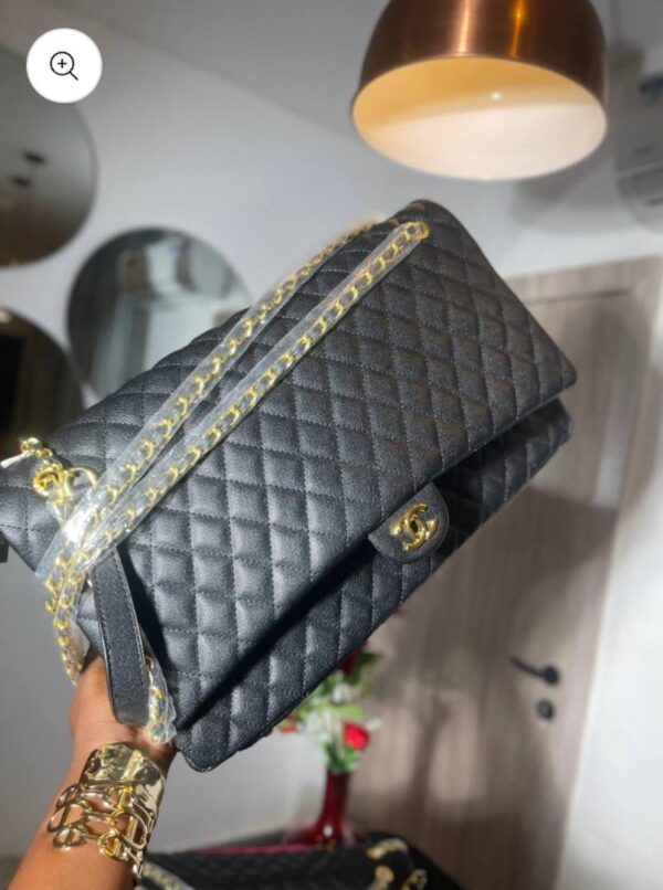 Black Quilted Chain Shoulder Bag
