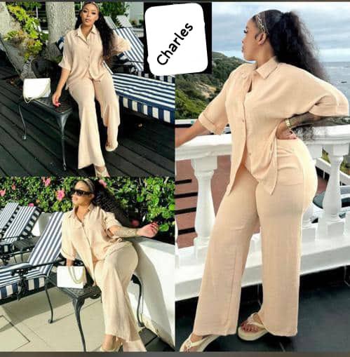 Beige Casual Two Piece Set