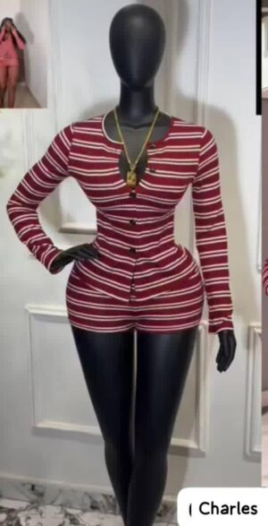 WhatsApp Image 2026-02-22 at 21.36.46 (1) Red Striped Long Sleeve Button Top
