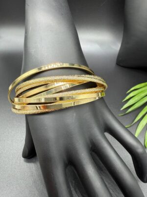 Gold stainless bangle set