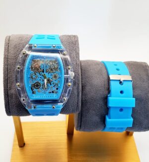 Luxury transparent blue watch