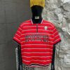 striped zip polo shirt