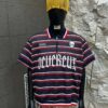 striped zip polo shirt