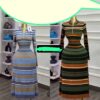 Long striped fitted dresses