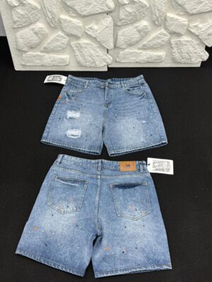 Paint Splatter Denim Shorts