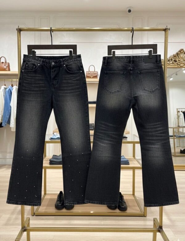 Black Washed Wide-Leg Jeans